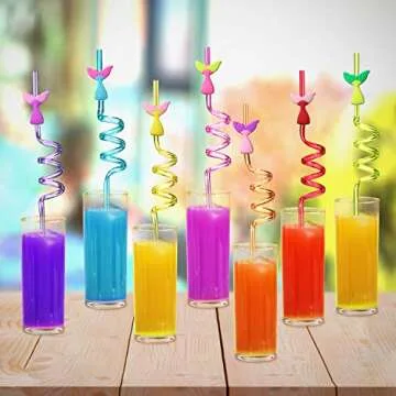 Magical Mermaid Tail Straws for Parties and Gatherings