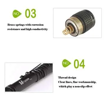 LED Flashlight, Pocket Pen Light with Super Bright CREE XPE2 R3 LED,120 Lumen Pen Flashlight,Compact and Lightweight,Waterproof IPX7,Powered By 2AAA Batteries By I-pure items