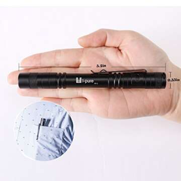 LED Flashlight, Pocket Pen Light with Super Bright CREE XPE2 R3 LED,120 Lumen Pen Flashlight,Compact and Lightweight,Waterproof IPX7,Powered By 2AAA Batteries By I-pure items