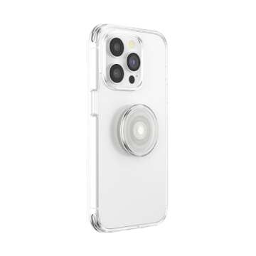 PopSockets Plant-Based Phone Grip with Expanding Kickstand, Eco-Friendly PopSockets for Phone - Clear