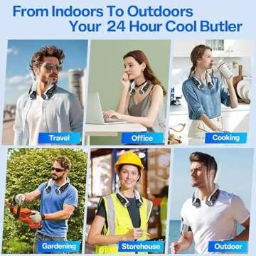 Portable Hands-Free Neck Fan - 6000mAh Rechargeable Comfort