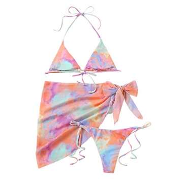 Vibrant MakeMeChic Triangle Bikini Set for Beach Fun