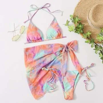 Vibrant MakeMeChic Triangle Bikini Set for Beach Fun