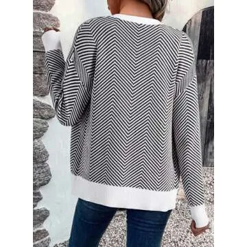 Dokotoo White Cardigan Sweaters for Women 2024 Fashion Trendy Loose Casual Fall Thick Striped Long Sleeve Open Front Long Chunky Cable Knit Lightweight Sweater Winter Outerwear Coat Small