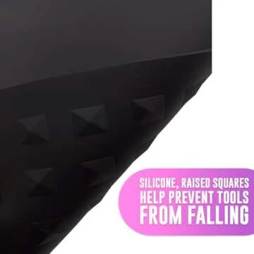 Colortrak Heat-Resistant Styling Station Mat, Silicone Mat Prevents Work Surfaces from Heat Damage of Styling Tools, Prevent Tool from Falling or Slipping, Black, 9 x 11 inches