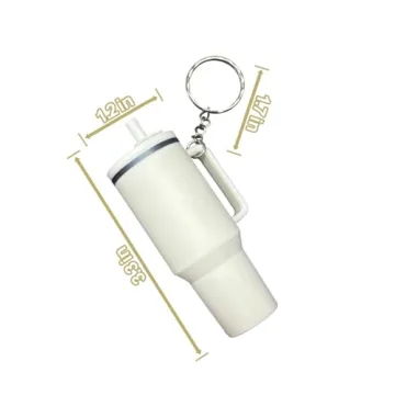 OLIREW Cute Keychain for stanley cup accessories,Cute Cup Accessories,Purse Handbag Charms for Women (White)