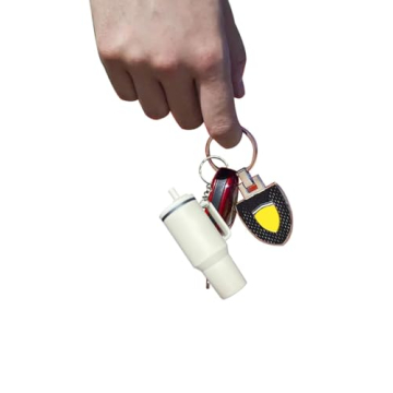 OLIREW Cute Keychain for stanley cup accessories,Cute Cup Accessories,Purse Handbag Charms for Women (White)