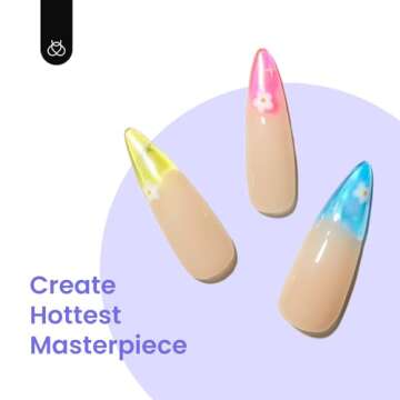 beetles Gel Polish 6 Colors Jelly Easter Gel Nail Polish Set Neon Nail Gel Kit Pink Blue Green Soak Off UV Led Light Translucent Orange Purple Gel Nail Art DIY Manicure Gifts for Girls Women