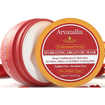 Arvazallia Hydrating Argan Oil Hair Mask and Deep Conditioner for Dry or Damaged Hair (8.45 oz Jar)