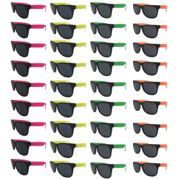 TheGag Neon Sunglasses Party Pack 48 Fun Colors for All