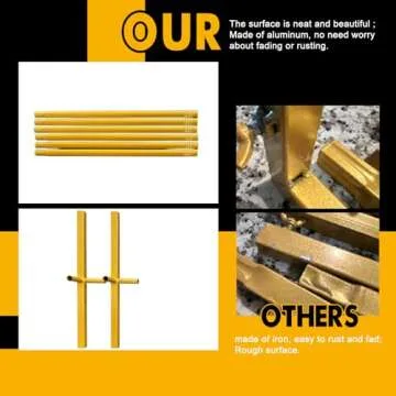 Gold Wedding Arch Backdrop Stand, 6.6FT*3.3FT Square Balloon and Flower Metal Frame for Ceremony, Anniversary, Party, Baby Shower Photo Booth Decoration.