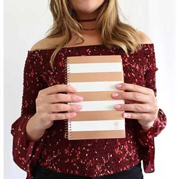 bloom daily planners 2019 Calendar Year Day Planner - Passion/Goal Organizer - Monthly and Weekly Dated Agenda Book - (January 2019 - December 2019) - 6" x 8.25" - Rose Gold Stripes