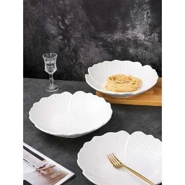Elegant Jusalpha 3-Piece Flower Petal Dinner Plates for Any Occasion