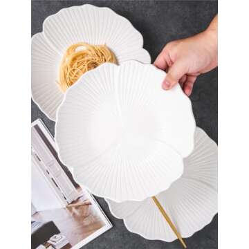 Elegant Jusalpha 3-Piece Flower Petal Dinner Plates for Any Occasion