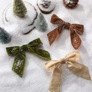 Daifunli 24 Pcs Velvet Christmas Bows for Holiday Decor