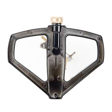 M PLUS Water Sprinkler, Heavy Duty Brass Impact Lawn Sprinkler with Metal Sled, Water Sprinkler Adjustable Angle and Distance, Watering Up to 41' Diameter Circle