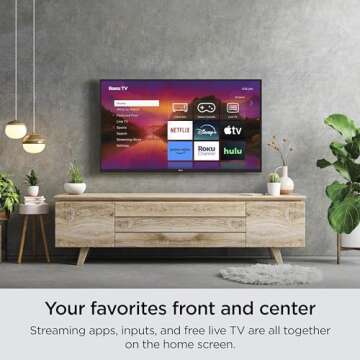 Roku Smart TV – 32-Inch Select Series 720p HD RokuTV with Roku Voice Remote, Bright Picture, Customizable Home Screen – Live Local News, Sports, Gaming