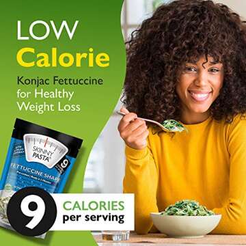 The Real Skinny Pasta - Healthy Konjac Shirataki Noodles - Fettuccine, 6 Pack