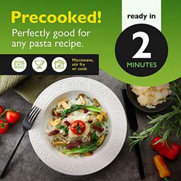 The Real Skinny Pasta - Healthy Konjac Shirataki Noodles - Fettuccine, 6 Pack