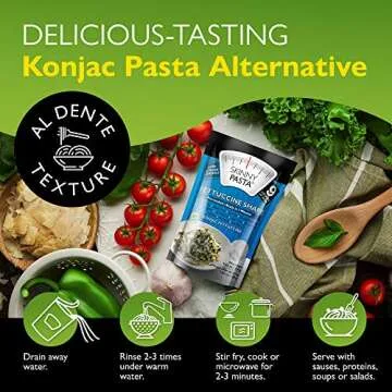 The Real Skinny Pasta - Healthy Konjac Shirataki Noodles - Fettuccine, 6 Pack
