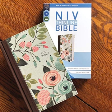 NIV Thinline Bible, Floral Cover, Comfort Print for Easy Reading