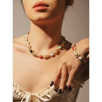 Bold Byzantine Medieval Charm Necklace for Women