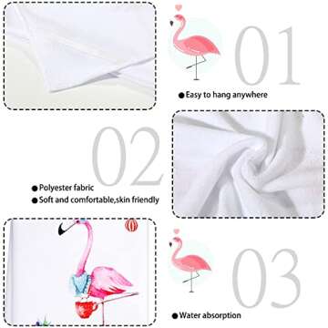 Chuarry Set of 4 Christmas Flamingo Hand Towels Merry Christmas Dish Towels Holiday Tea Hand Towels ...