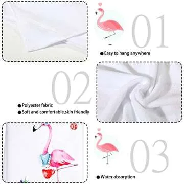 Chuarry Set of 4 Christmas Flamingo Hand Towels Merry Christmas Dish Towels Holiday Tea Hand Towels ...