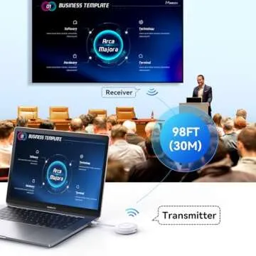 4URPC USB C Wireless Transmitter and HDMI Receiver, 2.4G/5G HDMI Extender with PD 3.0 Port, Streaming Video and Audio to TV/Monitor/Projector from MacBook/Surface/Chromebook, iPad, iPhone 15/Galaxy