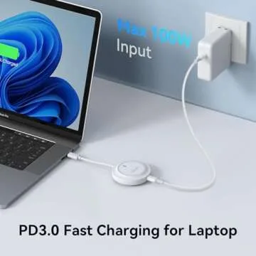 4URPC USB C Wireless Transmitter and HDMI Receiver, 2.4G/5G HDMI Extender with PD 3.0 Port, Streaming Video and Audio to TV/Monitor/Projector from MacBook/Surface/Chromebook, iPad, iPhone 15/Galaxy