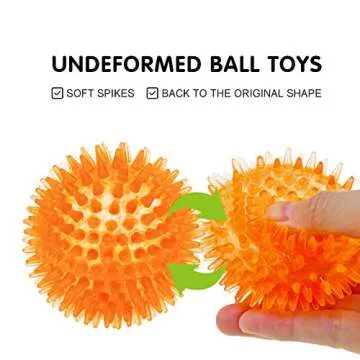 Squeaky Fetch Spike Balls TPR Toys for Pet Small Dogs Puppy Rubber 6 Pack Bright Colors Chew Teething Toys