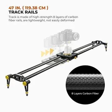 LimoStudio 47" Carbon Fiber Camera Slider for Filmmakers