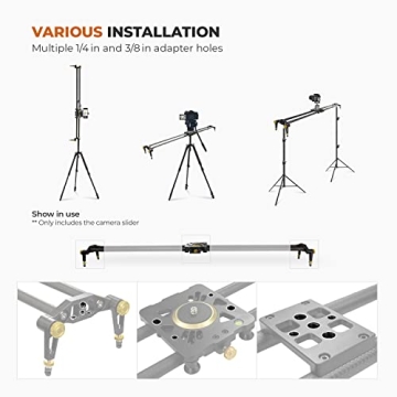 LimoStudio 47" Carbon Fiber Camera Slider for Filmmakers