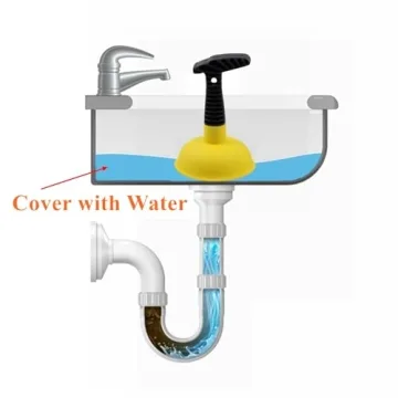 Cuzlarmul Sink Plunger, Easy to use Mini Plunger with Short Handle, Powerful Plunger Unclogging Tool for Kitchen Sink, Shower, Bathroom Drains, Bath, Yellow