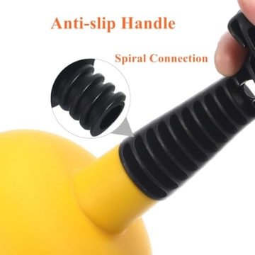 Cuzlarmul Sink Plunger, Easy to use Mini Plunger with Short Handle, Powerful Plunger Unclogging Tool for Kitchen Sink, Shower, Bathroom Drains, Bath, Yellow