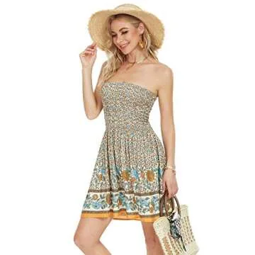 Angelegant Tube Top Dress Women Sexy Strapless Mini Dress Sleeveless Summer Dresses