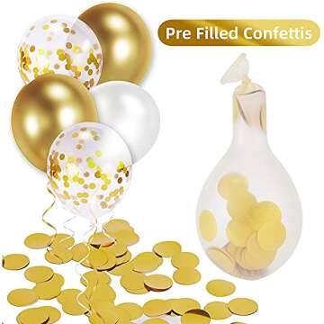 Meromore 70PCS Gold Metallic Chrome Balloons Set