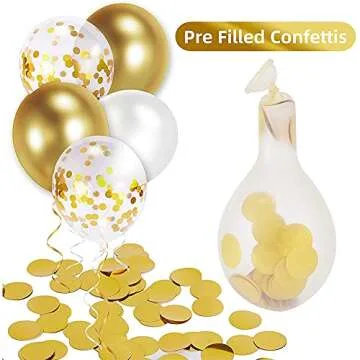 Meromore 70PCS Gold Metallic Chrome Balloons Set