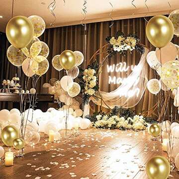Meromore 70PCS Gold Metallic Chrome Balloons Set
