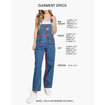 Lana Roux 90s Retro Dungaree Utility Denim Twill Jumpsuit Overalls (Charcoal Gray, Medium)