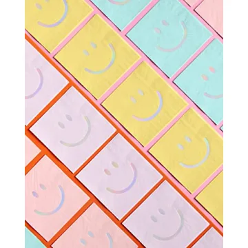 xo, Fetti Smile Party Napkins 24 pcs - Pastel Fun for All