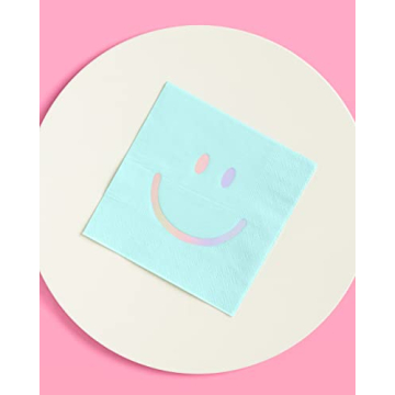xo, Fetti Smile Party Napkins 24 pcs - Pastel Fun for All