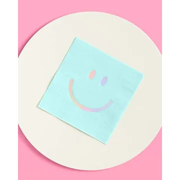 xo, Fetti Smile Party Napkins 24 pcs - Pastel Fun for All