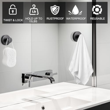 Dntorx Vacuum Suction Hooks - Durable Bathroom Organizers