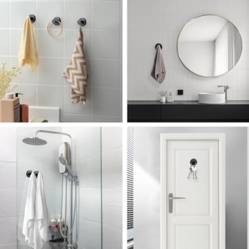 Dntorx Vacuum Suction Hooks - Durable Bathroom Organizers