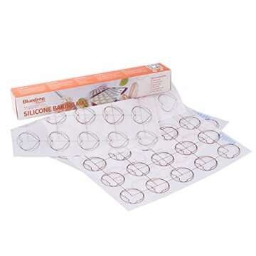 2pcs Silicone Baking Mat for Macarons, 15.3" x 11" Mat Liner with 35 Circles Macaron Template, Reusa...