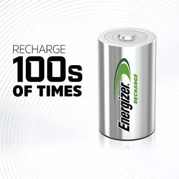 Energizer D Rechargeable Batteries, 2 Count, 2500 mAh