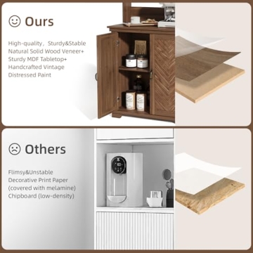 Stylish Funitydg Coffee Bar Cabinet with Charging Station