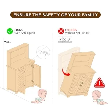 Stylish Funitydg Coffee Bar Cabinet with Charging Station