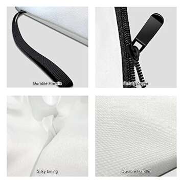 Vavabox A-Z Personalized Makeup Bag, Birthday Gifts for Women Mom, Gifts for Best Friend, Bride Bridesmaid Cosmetic bag (S, White)